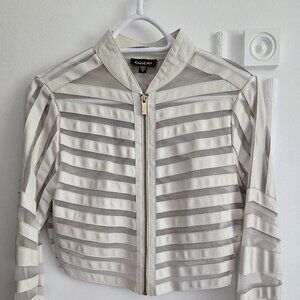 Bebe cropped leather/mesh jacket, size medium